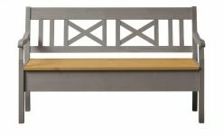 maison bleue Sitzbank mit Stauraum massiv Florian | Grau / laugenfarben -Bänke Verkaufsladen 15302016 7 202108201249