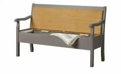 maison bleue Sitzbank mit Stauraum massiv Florian | Grau / laugenfarben -Bänke Verkaufsladen 15302016 8 202108201249