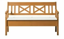 maison bleue Sitzbank mit Stauraum massiv Florian | bernsteinfarben / Weiß -Bänke Verkaufsladen 15302017 2 202108192240