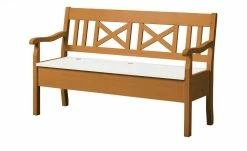 maison bleue Sitzbank mit Stauraum massiv Florian | bernsteinfarben / Weiß