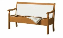 maison bleue Sitzbank mit Stauraum massiv Florian | bernsteinfarben / Weiß -Bänke Verkaufsladen 15302017 8 202108192240