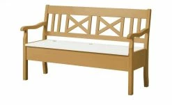 maison bleue Sitzbank mit Stauraum massiv Florian | laugenfarben / Weiß