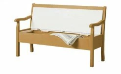 maison bleue Sitzbank mit Stauraum massiv Florian | laugenfarben / Weiß -Bänke Verkaufsladen 15302018 6 202108192241