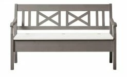 maison bleue Sitzbank mit Stauraum massiv Florian | Grau / Weiß -Bänke Verkaufsladen 15302019 3 202108192239