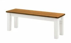 maison bleue Sitzbank massiv Florian | Weiß / bernsteinfarben
