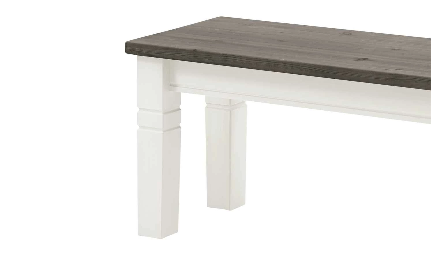 maison bleue Sitzbank massiv Florian | Weiß / Grau 4 maison bleue Sitzbank massiv Florian | Weiß / Grau – Bild 4