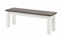 maison bleue Sitzbank massiv Florian | Weiß / Grau
