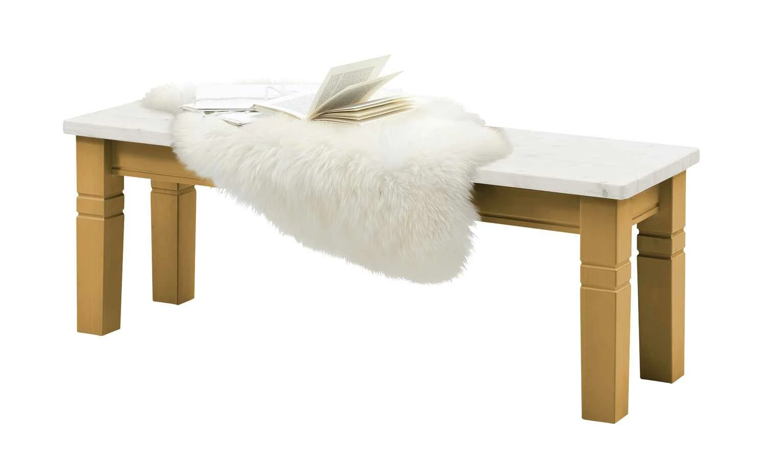 maison bleue Sitzbank massiv Florian | laugenfarben / Weiß 2 maison bleue Sitzbank massiv Florian | laugenfarben / Weiß – Bild 2