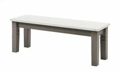 maison bleue Sitzbank massiv Florian | Grau / Weiß