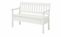 maison bleue Sitzbank mit Stauraum massiv Bendix | Weiß 130,9|cm Ja