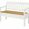 maison bleue Sitzbank mit Stauraum massiv Bendix | Weiß / laugenfarben 130,9|cm Ja