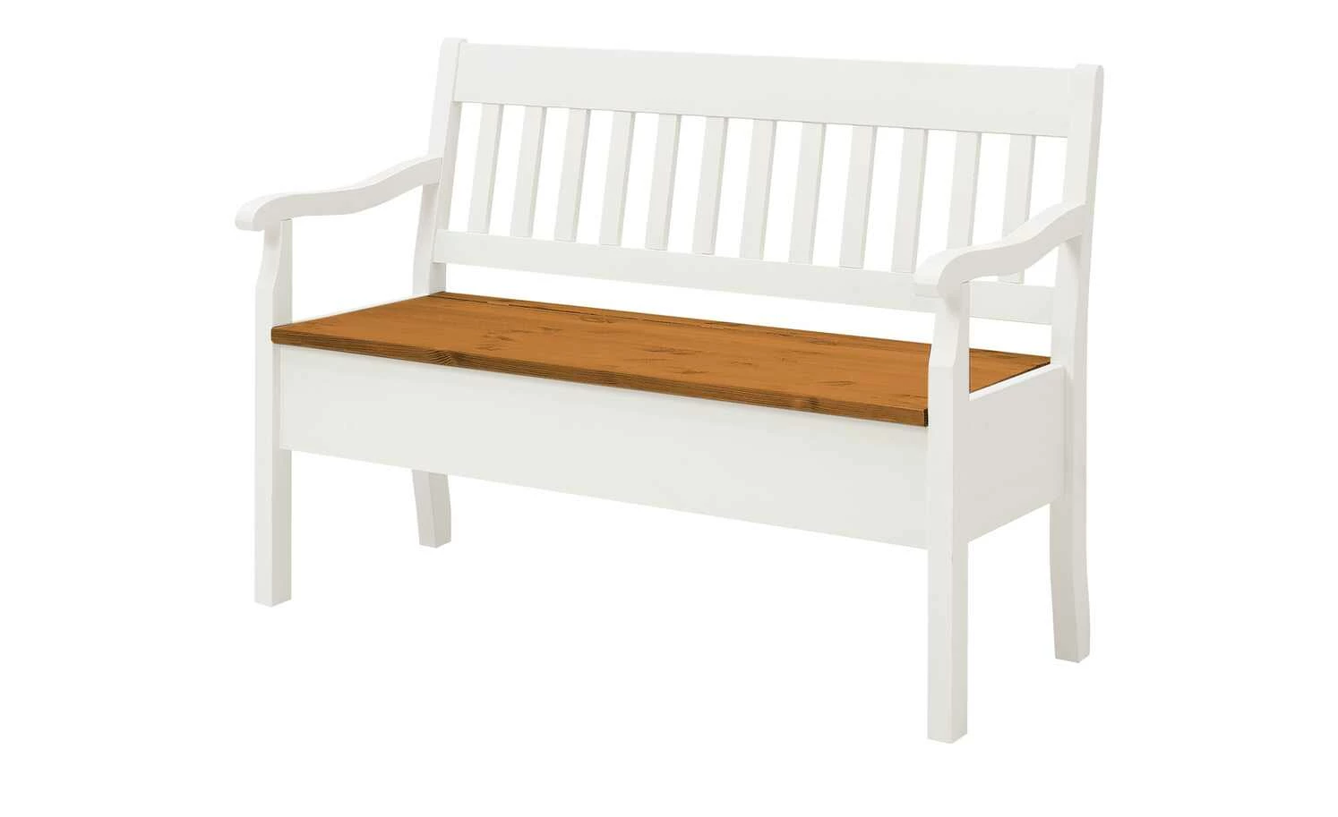 maison bleue Sitzbank mit Stauraum massiv Bendix | Weiß / bernsteinfarben 130,9|cm Ja 1 maison bleue Sitzbank mit Stauraum massiv Bendix | Weiß / bernsteinfarben 130,9|cm Ja