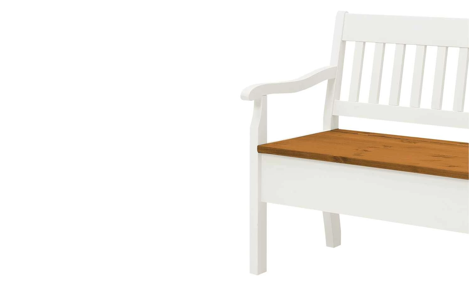 maison bleue Sitzbank mit Stauraum massiv Bendix | Weiß / bernsteinfarben 130,9|cm Ja 3 maison bleue Sitzbank mit Stauraum massiv Bendix | Weiß / bernsteinfarben 130,9|cm Ja – Bild 3