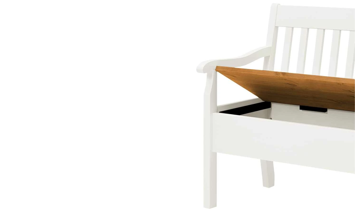 maison bleue Sitzbank mit Stauraum massiv Bendix | Weiß / bernsteinfarben 130,9|cm Ja 4 maison bleue Sitzbank mit Stauraum massiv Bendix | Weiß / bernsteinfarben 130,9|cm Ja – Bild 4