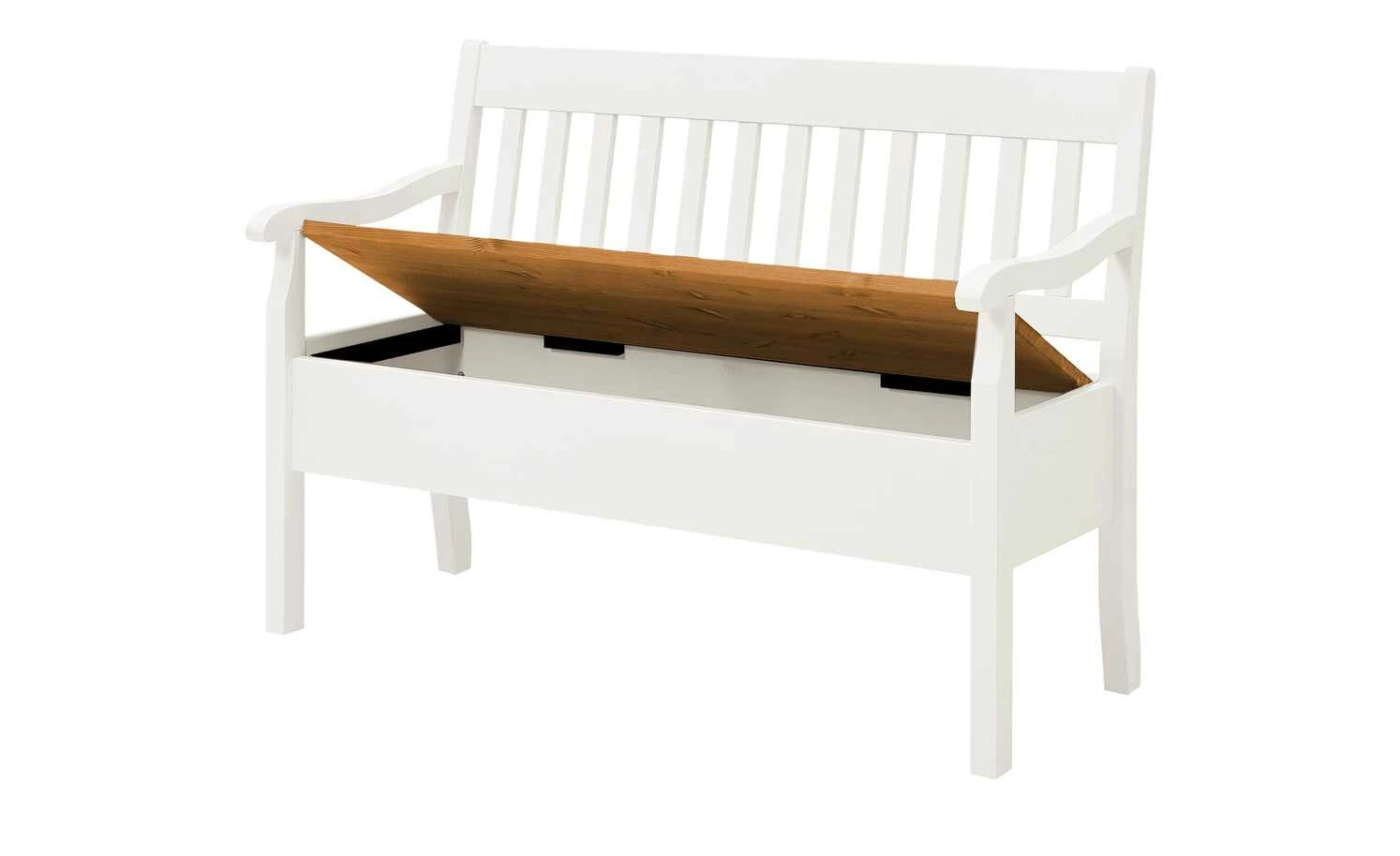 maison bleue Sitzbank mit Stauraum massiv Bendix | Weiß / bernsteinfarben 130,9|cm Ja 6 maison bleue Sitzbank mit Stauraum massiv Bendix | Weiß / bernsteinfarben 130,9|cm Ja – Bild 6