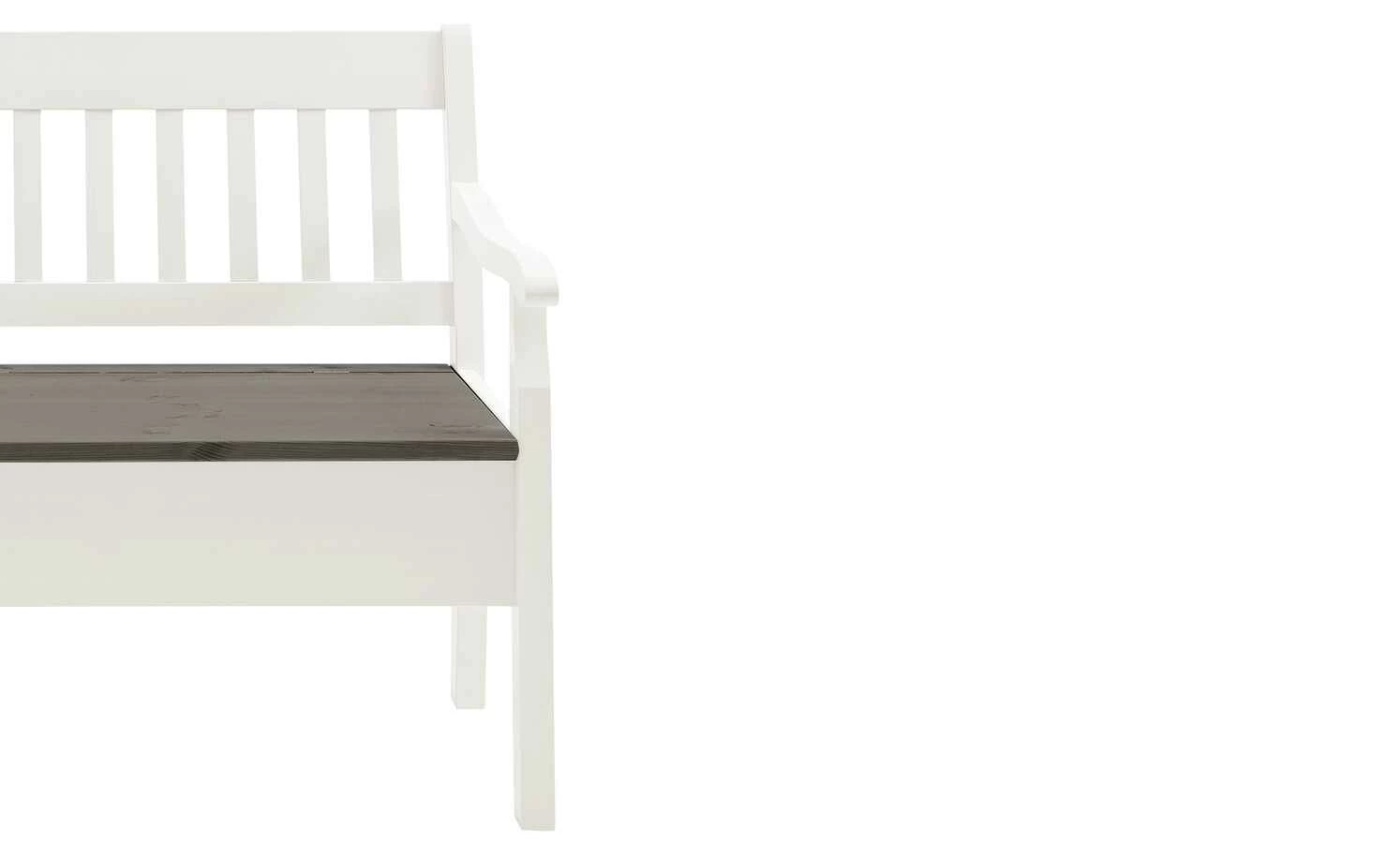 maison bleue Sitzbank mit Stauraum massiv Bendix | Weiß / Grau 130,9|cm Ja 3 maison bleue Sitzbank mit Stauraum massiv Bendix | Weiß / Grau 130,9|cm Ja – Bild 3