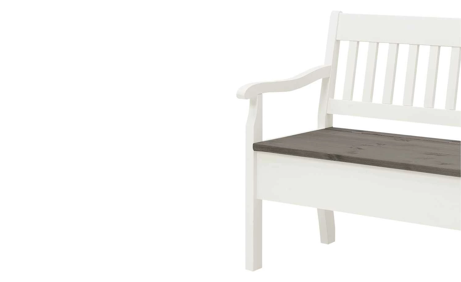 maison bleue Sitzbank mit Stauraum massiv Bendix | Weiß / Grau 130,9|cm Ja 4 maison bleue Sitzbank mit Stauraum massiv Bendix | Weiß / Grau 130,9|cm Ja – Bild 4