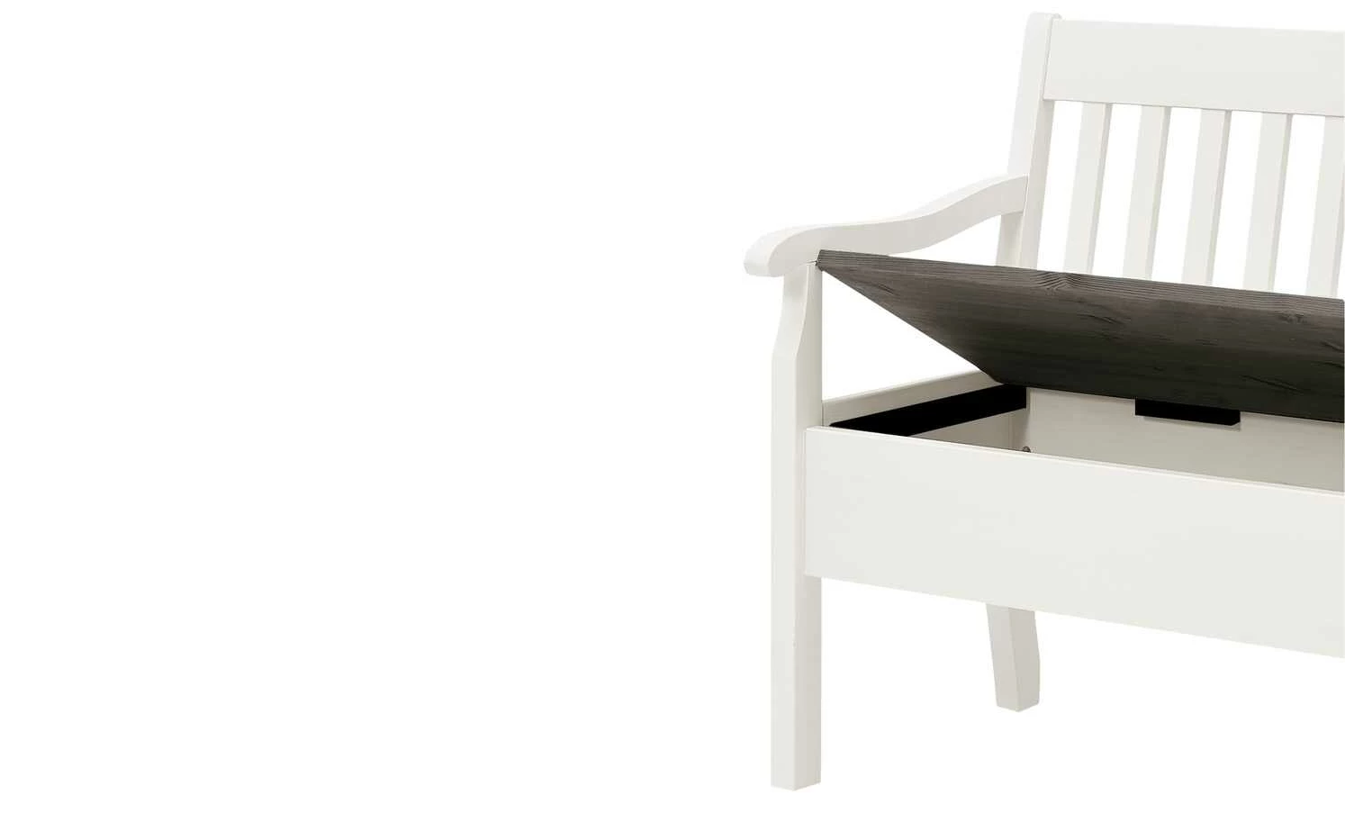 maison bleue Sitzbank mit Stauraum massiv Bendix | Weiß / Grau 130,9|cm Ja 5 maison bleue Sitzbank mit Stauraum massiv Bendix | Weiß / Grau 130,9|cm Ja – Bild 5