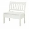 maison bleue Sitzbank mit Stauraum massiv Bendix | Weiß 82,7|cm Nein