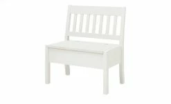 maison bleue Sitzbank mit Stauraum massiv Bendix | Weiß 82,7|cm Nein
