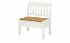 maison bleue Sitzbank mit Stauraum massiv Bendix | Weiß / laugenfarben 82,7|cm Nein