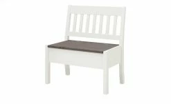 maison bleue Sitzbank mit Stauraum massiv Bendix | Weiß / Grau 82,7|cm Nein