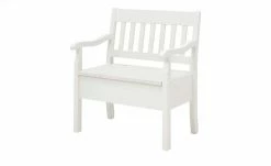 maison bleue Sitzbank mit Stauraum massiv Bendix | Weiß 82,7|cm Ja