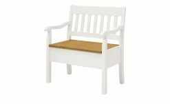 maison bleue Sitzbank mit Stauraum massiv Bendix | Weiß / laugenfarben 82,7|cm Ja