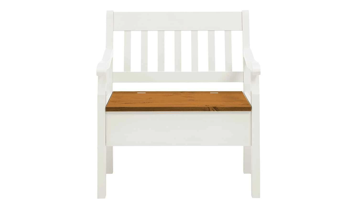 maison bleue Sitzbank mit Stauraum massiv Bendix | Weiß / bernsteinfarben 82,7|cm Ja 3 maison bleue Sitzbank mit Stauraum massiv Bendix | Weiß / bernsteinfarben 82,7|cm Ja – Bild 3