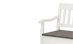 maison bleue Sitzbank mit Stauraum massiv Bendix | Weiß / Grau 82,7|cm Ja -Bänke Verkaufsladen 15302080 3 202111241244