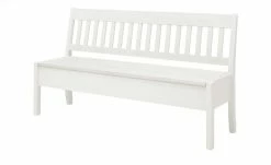 maison bleue Sitzbank mit Stauraum massiv Bendix | Weiß 169,1|cm Nein
