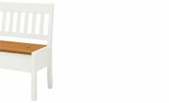 maison bleue Sitzbank mit Stauraum massiv Bendix | Weiß / bernsteinfarben 169,1|cm Nein -Bänke Verkaufsladen 15302086 4 202111241244