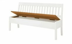 maison bleue Sitzbank mit Stauraum massiv Bendix | Weiß / bernsteinfarben 169,1|cm Nein -Bänke Verkaufsladen 15302086 6 202111241244