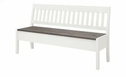 maison bleue Sitzbank mit Stauraum massiv Bendix | Weiß / Grau 169,1|cm Nein