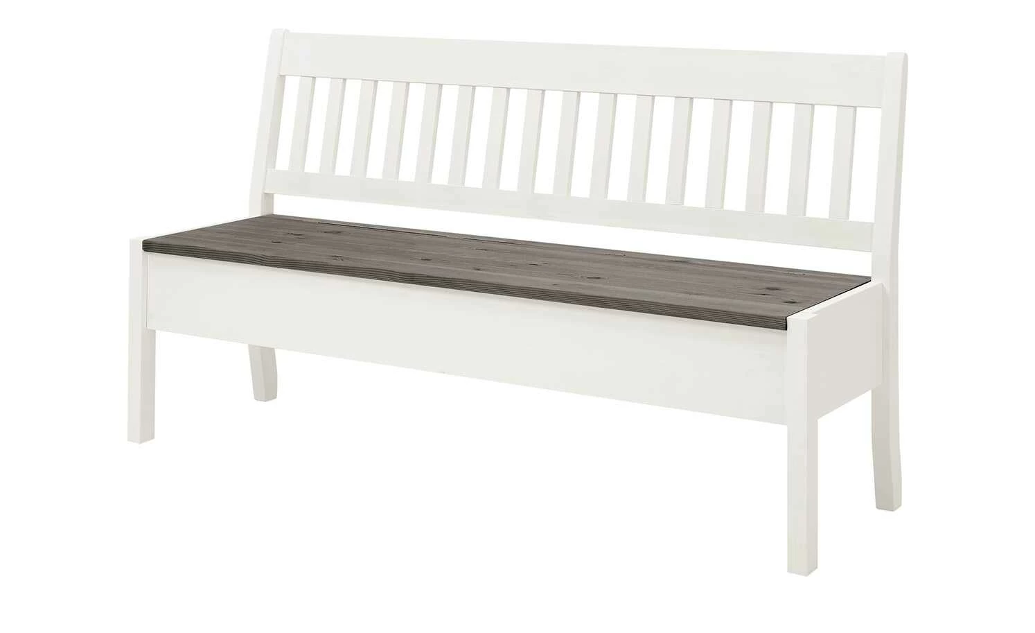 maison bleue Sitzbank mit Stauraum massiv Bendix | Weiß / Grau 169,1|cm Nein 1 maison bleue Sitzbank mit Stauraum massiv Bendix | Weiß / Grau 169,1|cm Nein