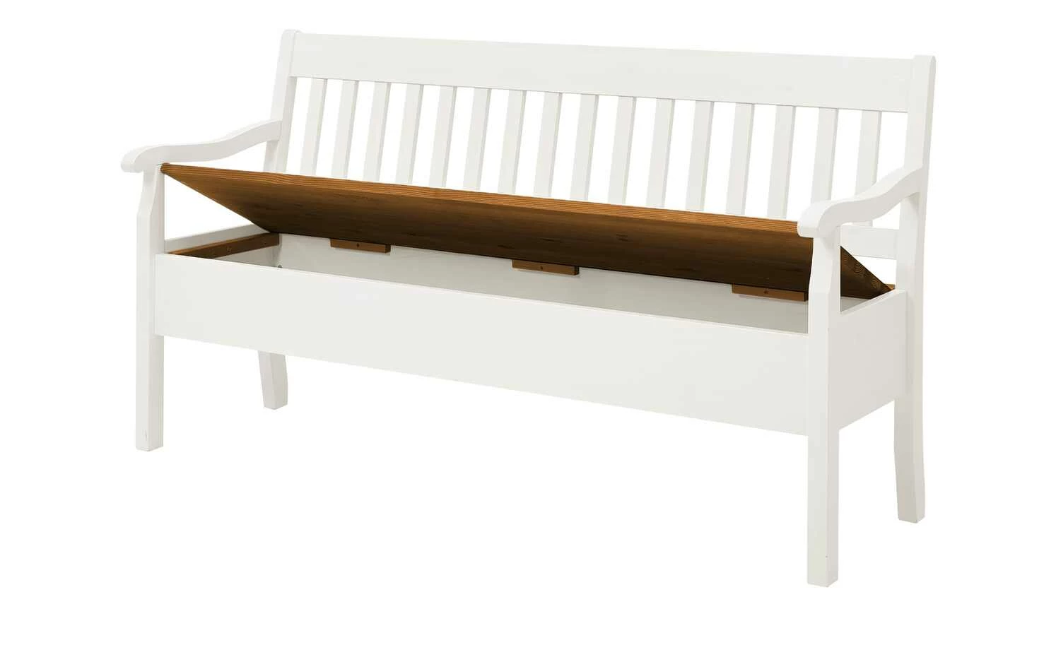 maison bleue Sitzbank mit Stauraum massiv Bendix | Weiß / bernsteinfarben 169,1|cm Ja 2 maison bleue Sitzbank mit Stauraum massiv Bendix | Weiß / bernsteinfarben 169,1|cm Ja – Bild 2