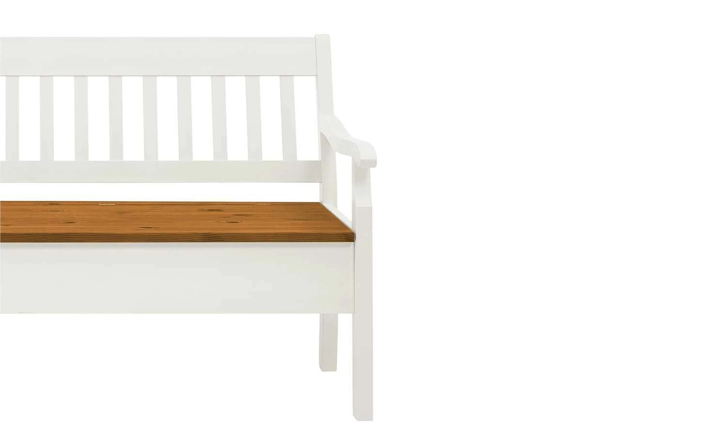 maison bleue Sitzbank mit Stauraum massiv Bendix | Weiß / bernsteinfarben 169,1|cm Ja 3 maison bleue Sitzbank mit Stauraum massiv Bendix | Weiß / bernsteinfarben 169,1|cm Ja – Bild 3