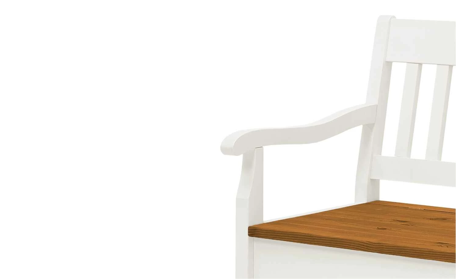 maison bleue Sitzbank mit Stauraum massiv Bendix | Weiß / bernsteinfarben 169,1|cm Ja 4 maison bleue Sitzbank mit Stauraum massiv Bendix | Weiß / bernsteinfarben 169,1|cm Ja – Bild 4