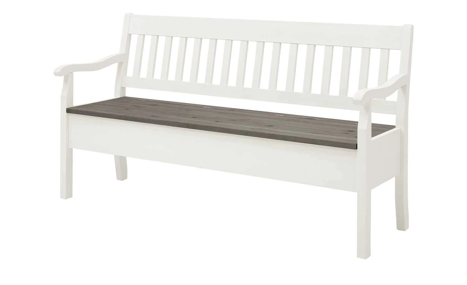 maison bleue Sitzbank mit Stauraum massiv Bendix | Weiß / Grau 169,1|cm Ja 1 maison bleue Sitzbank mit Stauraum massiv Bendix | Weiß / Grau 169,1|cm Ja