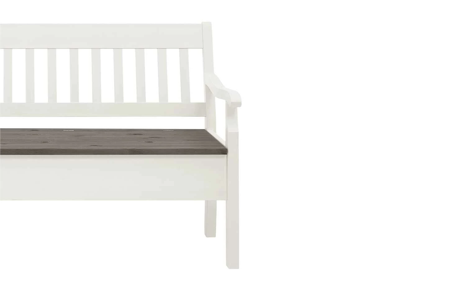 maison bleue Sitzbank mit Stauraum massiv Bendix | Weiß / Grau 169,1|cm Ja 2 maison bleue Sitzbank mit Stauraum massiv Bendix | Weiß / Grau 169,1|cm Ja – Bild 2