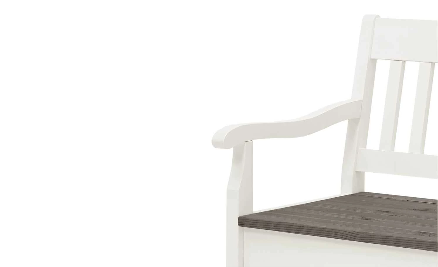 maison bleue Sitzbank mit Stauraum massiv Bendix | Weiß / Grau 169,1|cm Ja 3 maison bleue Sitzbank mit Stauraum massiv Bendix | Weiß / Grau 169,1|cm Ja – Bild 3