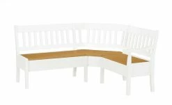 maison bleue Truhen-Eckbank massiv Bendix | Weiß / laugenfarben ca. 213 x 147 cm