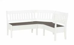 maison bleue Truhen-Eckbank massiv Bendix | Weiß / Grau ca. 213 x 147 cm