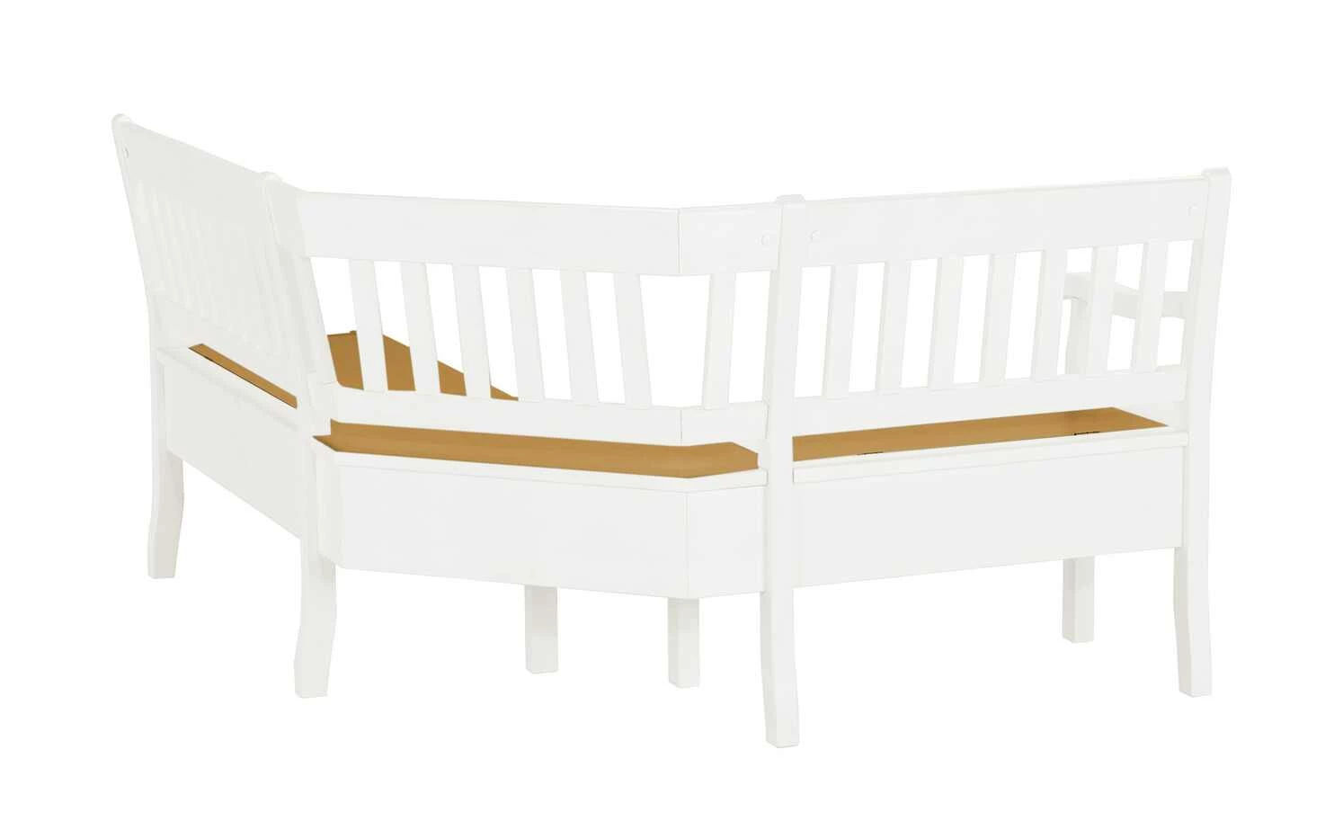 maison bleue Truhen-Eckbank massiv Bendix | Weiß / laugenfarben ca. 147 x 213 cm 2 maison bleue Truhen-Eckbank massiv Bendix | Weiß / laugenfarben ca. 147 x 213 cm – Bild 2