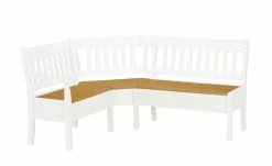 maison bleue Truhen-Eckbank massiv Bendix | Weiß / laugenfarben ca. 147 x 213 cm