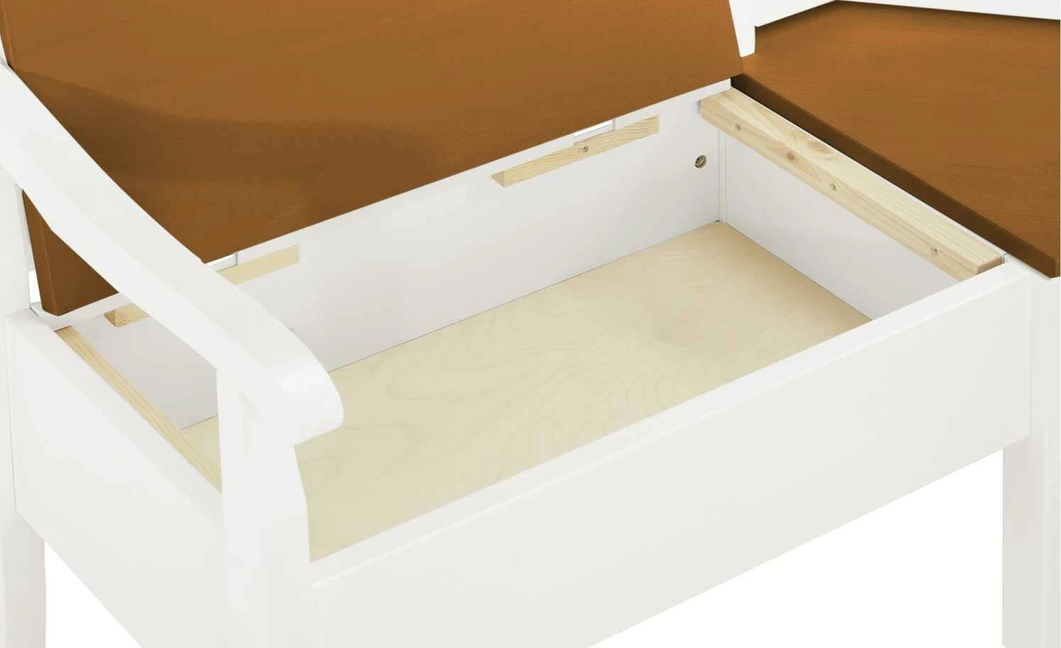 maison bleue Truhen-Eckbank massiv Bendix | Weiß / bernsteinfarben ca. 147 x 213 cm 2 maison bleue Truhen-Eckbank massiv Bendix | Weiß / bernsteinfarben ca. 147 x 213 cm – Bild 2