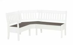 maison bleue Truhen-Eckbank massiv Bendix | Weiß / Grau ca. 147 x 213 cm