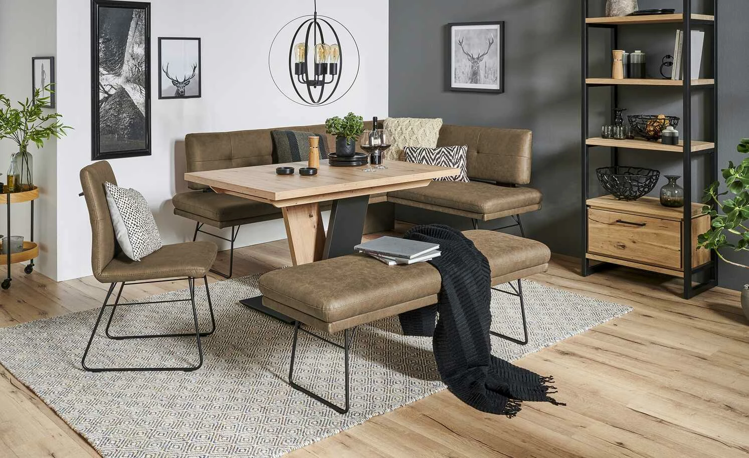 Eckbank | Braun links 1 Eckbank | Braun links