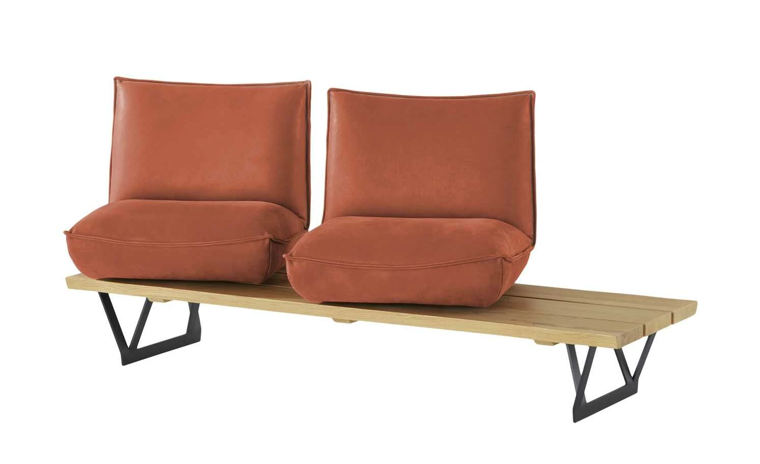 KOINOR Leder-Kufen-Bank auf Holzpodest drehbar Schwof | Fire (Cognac) / Kontrastfaden Beige Drehfunktion 11 KOINOR Leder-Kufen-Bank auf Holzpodest drehbar Schwof | Fire (Cognac) / Kontrastfaden Beige Drehfunktion – Bild 11