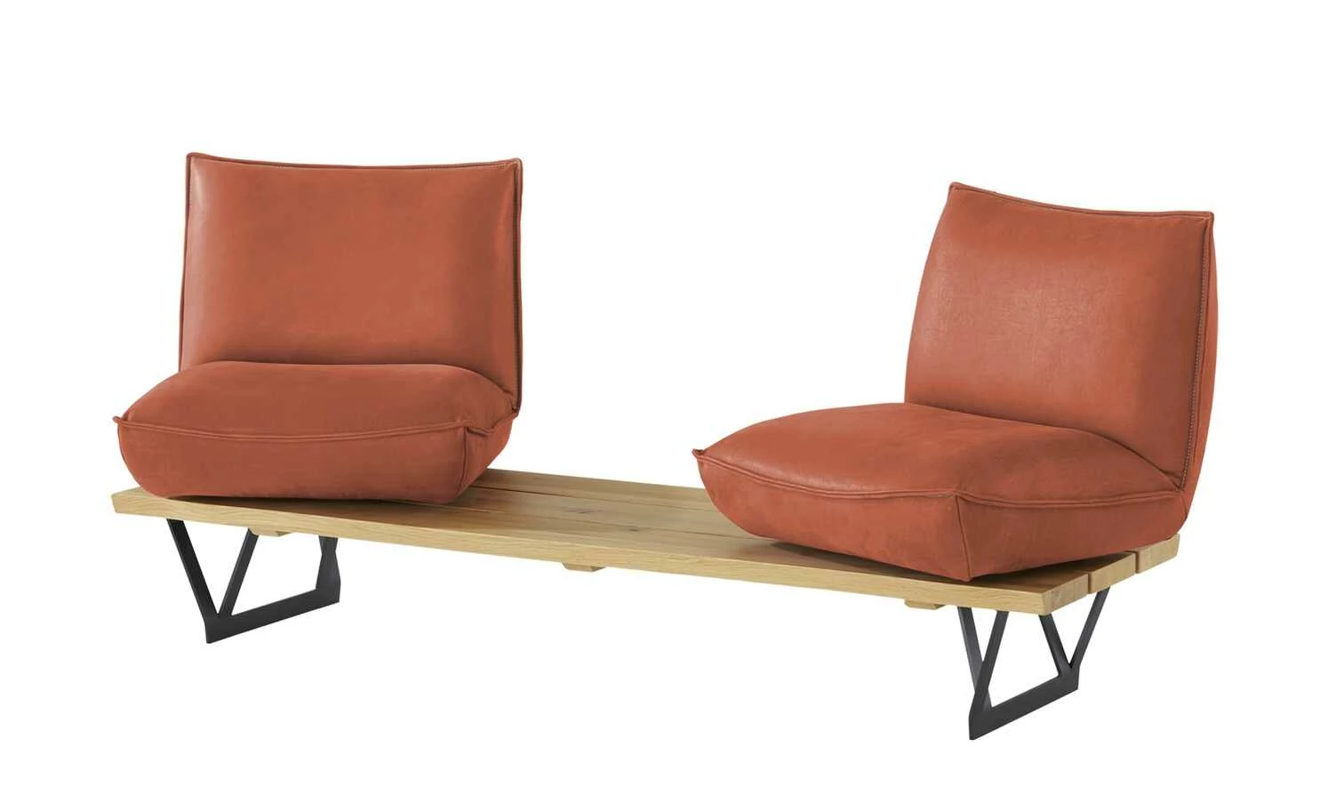 KOINOR Leder-Kufen-Bank auf Holzpodest drehbar Schwof | Fire (Cognac) / Kontrastfaden Beige Drehfunktion 12 KOINOR Leder-Kufen-Bank auf Holzpodest drehbar Schwof | Fire (Cognac) / Kontrastfaden Beige Drehfunktion – Bild 12